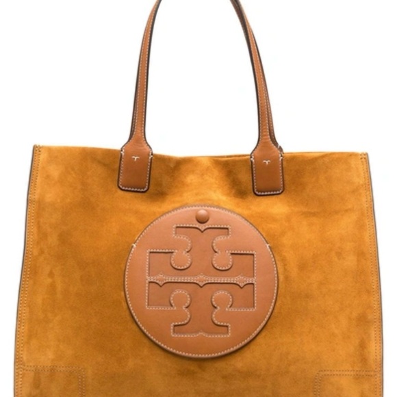 Tory Burch Ella suede and leather tote/dark tiramisu 🍮 - Picture 3 of 7